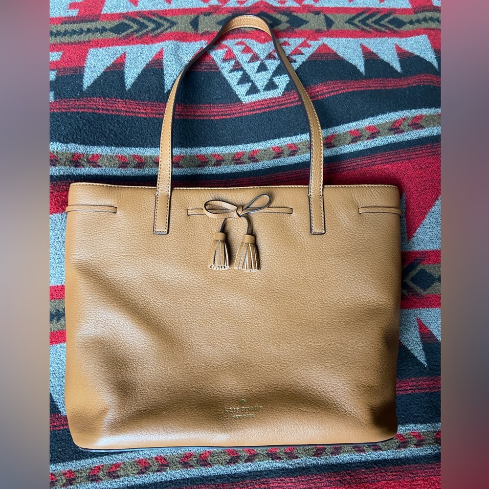 Kate Spade Hayes Medium Zip Top Tote Pebbled Leather
